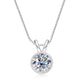 Dainty Solitaire Moissanite Pendant Necklace, 1-2 Carat 14K Gold Plated 925 Sterling Silver, Minimalist Choker for Women