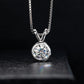 Dainty Solitaire Moissanite Pendant Necklace, 1-2 Carat 14K Gold Plated 925 Sterling Silver, Minimalist Choker for Women