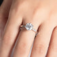 2 CT Round Cut Moissanite Halo Engagement Ring, 6-Prong Solitaire Setting in 14K White Gold Plated 925 Sterling Silver, Wedding Band for Women