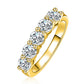 Five-Stone Moissanite Ring, 1.5 CTTW D Color VVS1 Clarity in 925 Sterling Silver, GRA Certified Anniversary Band for Women