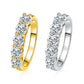 Five-Stone Moissanite Ring, 1.5 CTTW D Color VVS1 Clarity in 925 Sterling Silver, GRA Certified Anniversary Band for Women