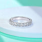 Moissanite Eternity Wedding Band, D Color VVS1 Clarity Full Circle Stones in 925 Sterling Silver, Certified Anniversary Ring for Women