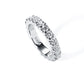 Moissanite Eternity Wedding Band, D Color VVS1 Clarity Full Circle Stones in 925 Sterling Silver, Certified Anniversary Ring for Women