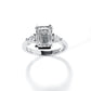 3 Ct Center Moissanite Ring，Engagement Rings 3.2-4 CTTW Total | Radiant/Emerald/Pear Cut & Certified