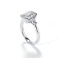 3 Ct Center Moissanite Ring，Engagement Rings 3.2-4 CTTW Total | Radiant/Emerald/Pear Cut & Certified