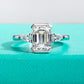 3 Ct Center Moissanite Ring，Engagement Rings 3.2-4 CTTW Total | Radiant/Emerald/Pear Cut & Certified