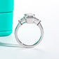 3 Ct Center Moissanite Ring，Engagement Rings 3.2-4 CTTW Total | Radiant/Emerald/Pear Cut & Certified