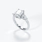 3 Carat Emerald/Radiant Cut Moissanite Engagement Ring with Pear Side Stones, D Color VVS1 Clarity in 925 Sterling Silver, Three-Stone Wedding Ring with Certificate