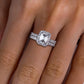 3 Carat Moissanite Bridal Set, Round Cut D Color VVS1 4.14 CTTW Total in 925 Sterling Silver, Engagement Ring & Wedding Band