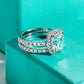 3 Carat Moissanite Bridal Set, Round Cut D Color VVS1 4.14 CTTW Total in 925 Sterling Silver, Engagement Ring & Wedding Band