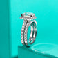 3 Carat Moissanite Bridal Set, Round Cut D Color VVS1 4.14 CTTW Total in 925 Sterling Silver, Engagement Ring & Wedding Band