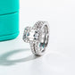 3 Carat Moissanite Bridal Set, Round Cut D Color VVS1 4.14 CTTW Total in 925 Sterling Silver, Engagement Ring & Wedding Band