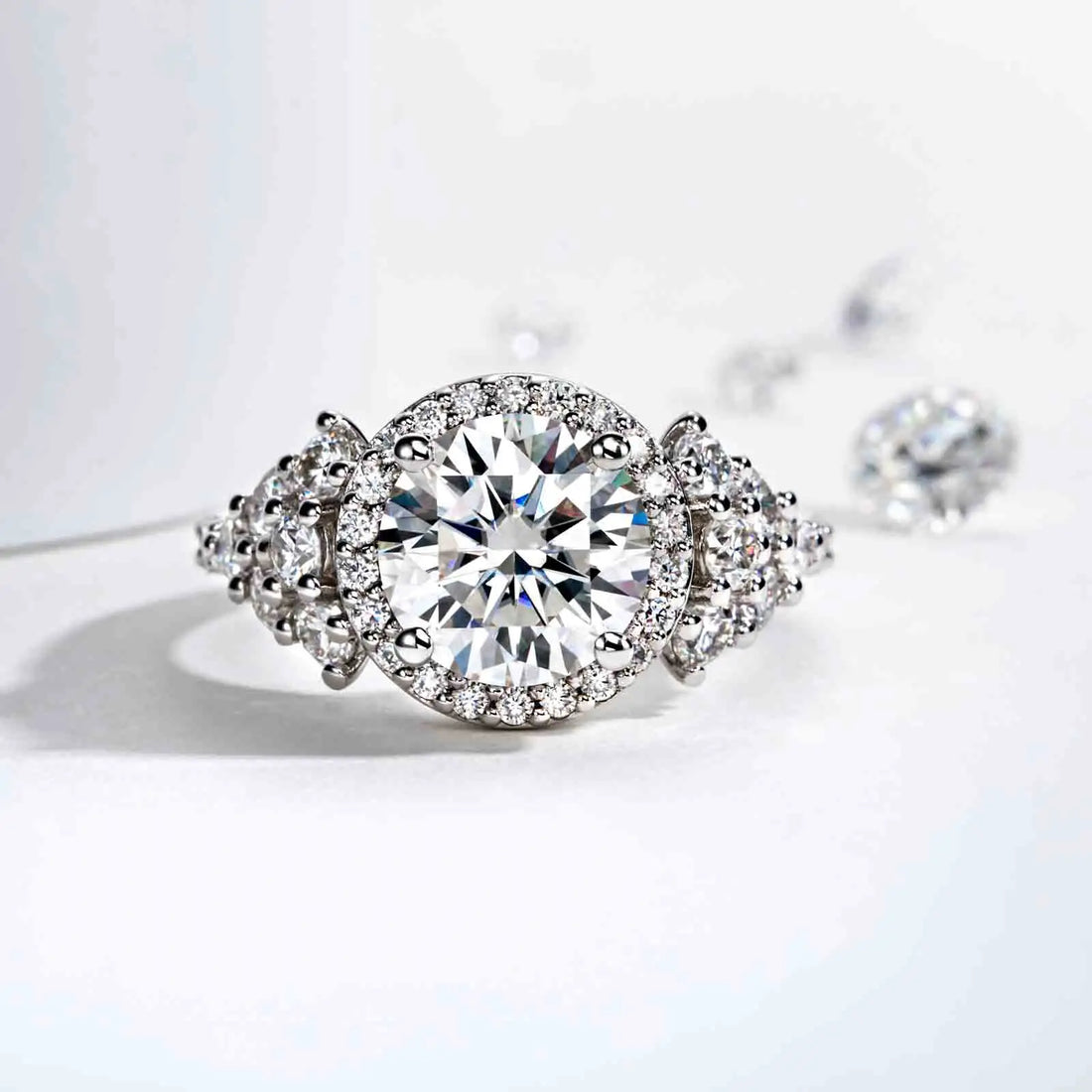 Vintage Hip Hop Moissanite Engagement Ring, 4.3 CTTW D Color VVS1 in 925 Sterling Silver, GRA Certified Anniversary Wedding Band