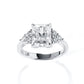 3 Ct Emerald/Radiant Cut Moissanite with Pear Accents | D Color VVS1 Clarity in Sterling Silver, Certified Eternal Promise