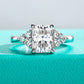 3 Ct Emerald/Radiant Cut Moissanite with Pear Accents | D Color VVS1 Clarity in Sterling Silver, Certified Eternal Promise