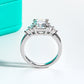 3 Ct Emerald/Radiant Cut Moissanite with Pear Accents | D Color VVS1 Clarity in Sterling Silver, Certified Eternal Promise