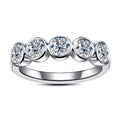 Moissanite Eternity Wedding Band, 5 Stone & Full Eternity Options in Round/Emerald/Oval Cut, D Color VVS1 Clarity 925 Sterling Silver with Certificate