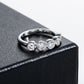 Moissanite Eternity Wedding Band, 5 Stone & Full Eternity Options in Round/Emerald/Oval Cut, D Color VVS1 Clarity 925 Sterling Silver with Certificate