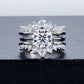 3-in-1 Moissanite Bridal Set, 4.52 CTTW (3 CT Center) D Color VVS1 in 925 Sterling Silver, Cushion Cut Engagement & Wedding Rings with Certificate
