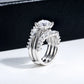3-in-1 Moissanite Bridal Set, 4.52 CTTW (3 CT Center) D Color VVS1 in 925 Sterling Silver, Cushion Cut Engagement & Wedding Rings with Certificate