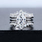 3-in-1 Moissanite Bridal Set, 4.52 CTTW (3 CT Center Stone) D Color VVS1, Oval Cut in 925 Sterling Silver with Certificate