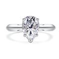 The Eternal Teardrop: Pear Cut Moissanite Engagement Ring | D Color VVS1 Clarity in Sterling Silver, GRA Certified Symbol of Everlasting Love