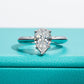 The Eternal Teardrop: Pear Cut Moissanite Engagement Ring | D Color VVS1 Clarity in Sterling Silver, GRA Certified Symbol of Everlasting Love