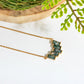 Baguette Cut Moss Agate Pendant Necklace, Natural Green Gemstone in 10K Gold Plated 925 Silver,  Girlfriend with Luxury Box