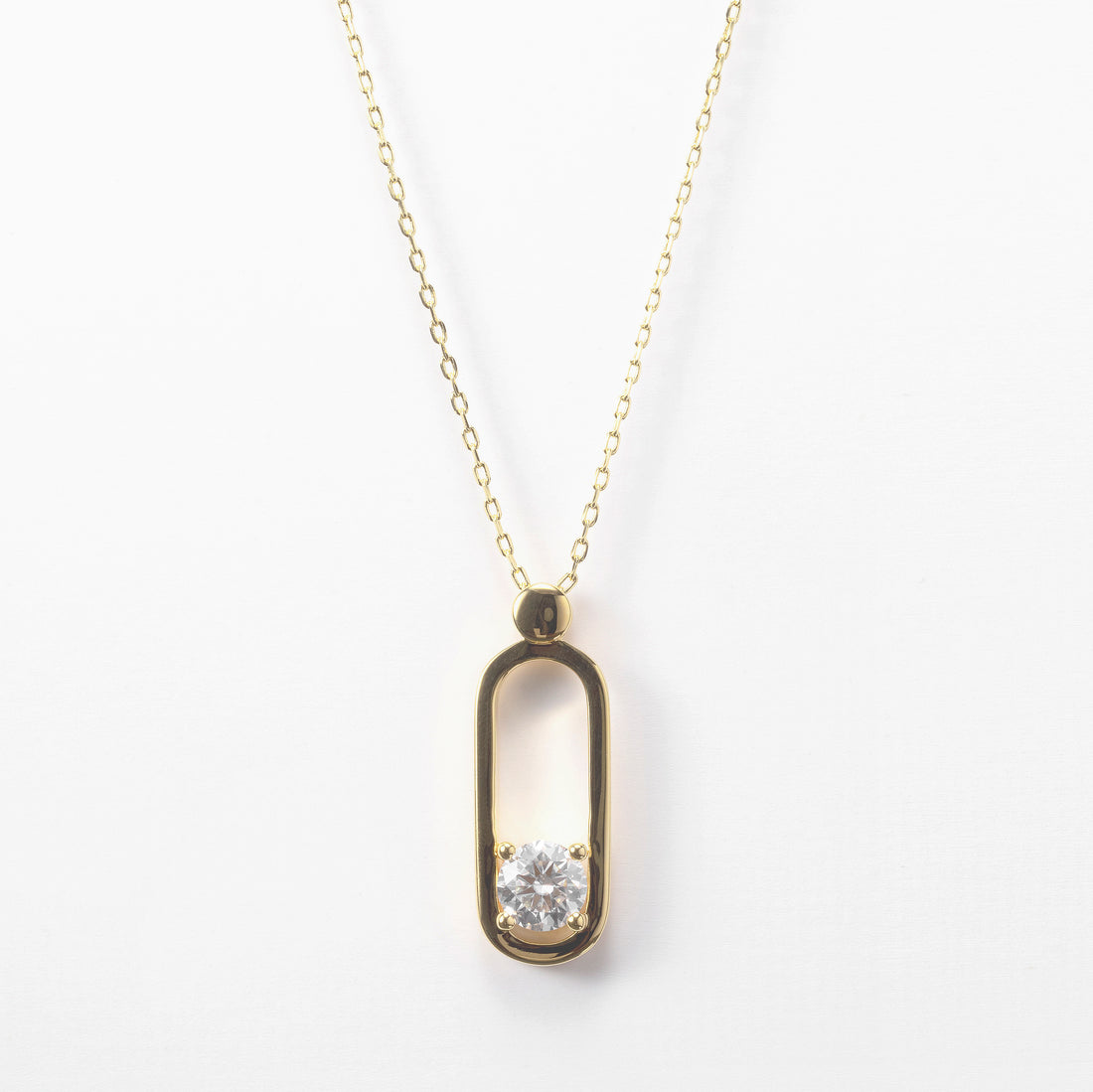 Minimalist Circle Pendant Necklace, 2 CTTW Moissanite Halo in 14K Gold Plated Sterling Silver with Rhodium Outline, Dainty Choker for Women