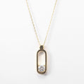 Minimalist Circle Pendant Necklace, 2 CTTW Moissanite Halo in 14K Gold Plated Sterling Silver with Rhodium Outline, Dainty Choker for Women