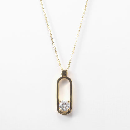 Minimalist Circle Pendant Necklace, 2 CTTW Moissanite Halo in 14K Gold Plated Sterling Silver with Rhodium Outline, Dainty Choker for Women