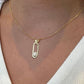 Minimalist Circle Pendant Necklace, 2 CTTW Moissanite Halo in 14K Gold Plated Sterling Silver with Rhodium Outline, Dainty Choker for Women