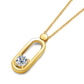 Minimalist Circle Pendant Necklace, 2 CTTW Moissanite Halo in 14K Gold Plated Sterling Silver with Rhodium Outline, Dainty Choker for Women