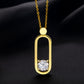 Minimalist Circle Pendant Necklace, 2 CTTW Moissanite Halo in 14K Gold Plated Sterling Silver with Rhodium Outline, Dainty Choker for Women