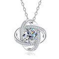Satellite Design Moissanite Pendant Necklace, 3 Carat D Color VVS1 in 925 Sterling Silver, Adjustable Unisex Chain with Certificate
