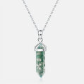 The Harmony Hexagon: Moss Agate Pendant Necklace | Natural Stone for Balance, Stability & Growth in Sterling Silver, Grounding Energy Jewelry