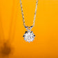 Floral Moissanite Pendant Necklace, 2.0 Carat Lab-Created Gemstone in Rhodium Plated 925 Sterling Silver, Hypoallergenic Gift for Women