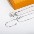 Floral Moissanite Pendant Necklace, 2.0 Carat Lab-Created Gemstone in Rhodium Plated 925 Sterling Silver, Hypoallergenic Gift for Women