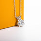 Floral Moissanite Pendant Necklace, 2.0 Carat Lab-Created Gemstone in Rhodium Plated 925 Sterling Silver, Hypoallergenic Gift for Women
