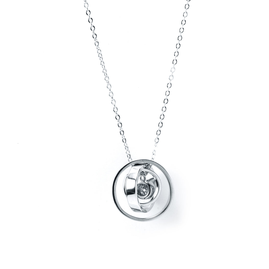 Celestial Trinity Satellite Necklace | D Color Moissanite Pendant with Orbiting Splendor, 925 Sterling Silver Adjustable Chain for Women