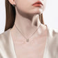 Celestial Trinity Satellite Necklace | D Color Moissanite Pendant with Orbiting Splendor, 925 Sterling Silver Adjustable Chain for Women