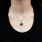 13mm Tahitian Black Pearl Teardrop Pendant Necklace with Moissanite in 925 Sterling Silver, Adjustable Chain Birthday & Anniversary Gift for Women