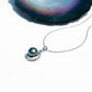 13mm Tahitian Black Pearl Teardrop Pendant Necklace with Moissanite in 925 Sterling Silver, Adjustable Chain Birthday & Anniversary Gift for Women