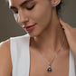 13mm Tahitian Black Pearl Teardrop Pendant Necklace with Moissanite in 925 Sterling Silver, Adjustable Chain Birthday & Anniversary Gift for Women