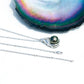 11-12mm AAAA Tahitian Black Pearl Necklace with D Color Moissanite Pendant, 18K White Gold Plated over Sterling Silver, 45+2+3mm Adjustable Chain