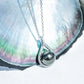 Teardrop Tahitian Black Pearl Pendant Necklace, AAAA Grade with Moissanite Halo, 18K Gold Plated Sterling Silver Chain