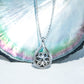 Teardrop Tahitian Black Pearl Pendant Necklace, AAAA Grade with Moissanite Halo, 18K Gold Plated Sterling Silver Chain