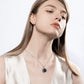 Teardrop Tahitian Black Pearl Pendant Necklace, AAAA Grade with Moissanite Halo, 18K Gold Plated Sterling Silver Chain