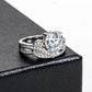Moissanite Engagement Ring, 4.0 CTTW D Color VVS1, 925 Sterling Silver Crown-Style Wedding Eternity Band for Women, with Certificate