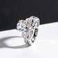 Moissanite Engagement Ring, 4.0 CTTW D Color VVS1, 925 Sterling Silver Crown-Style Wedding Eternity Band for Women, with Certificate